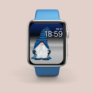 Blue Christmas Gnome Apple Watch Face