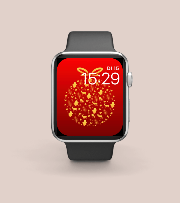 Gold Christmas Ornaments Apple Watch Face