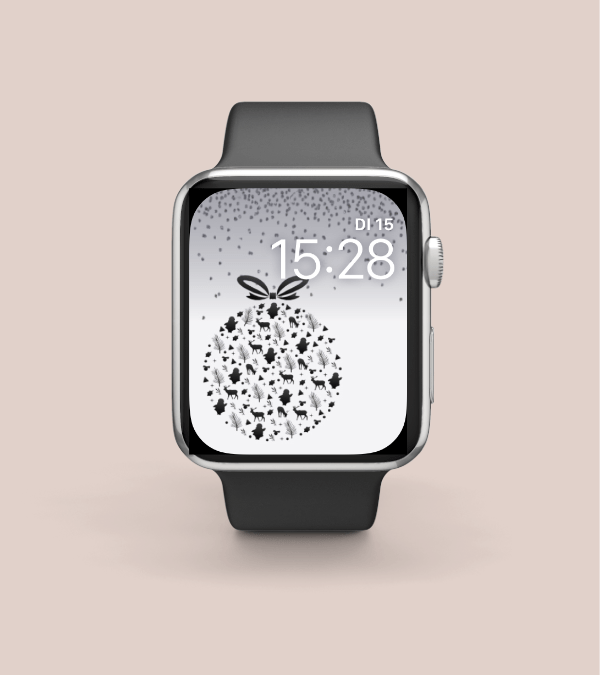 Silver Christmas Ornaments Apple Watch Face