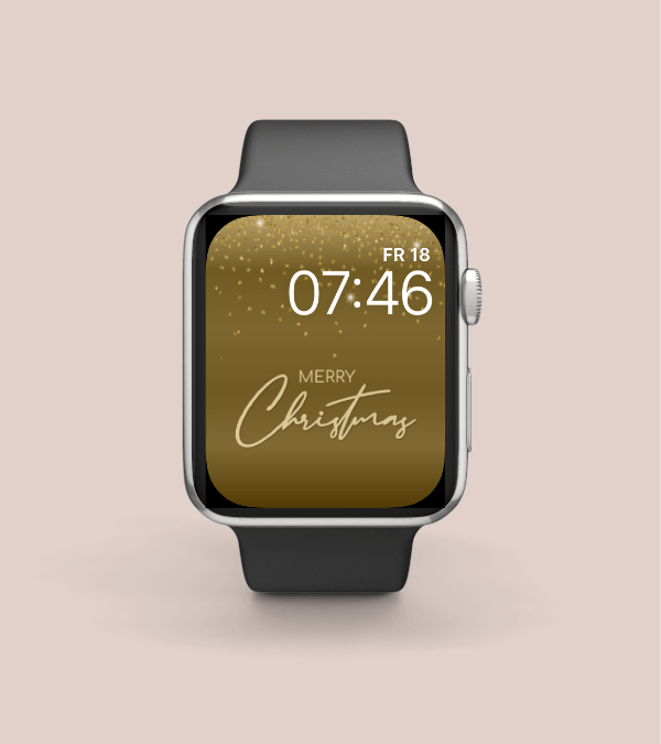 Merry Christmas Gold Apple Watch Face