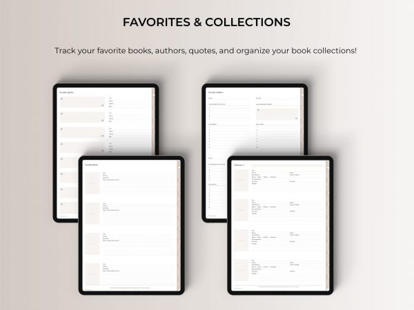 Digital Reading Journal - FAVORITES & COLLECTIONS