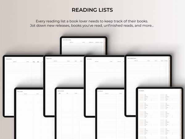 Digital Reading Journal - READING LISTS