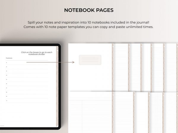 Digital Reading Journal - NOTEBOOK PAGES