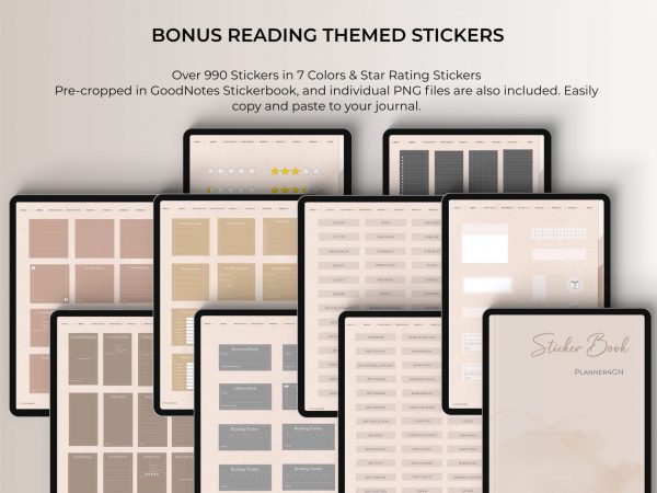 Digital Reading Journal - Bonus Reading Themed Stickers