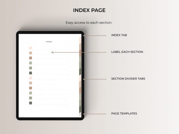 Digital Notebook - Index Page